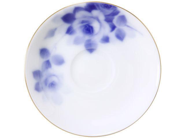 コーヒー碗皿ペアセット（ブルーローズ）〈大倉陶園〉