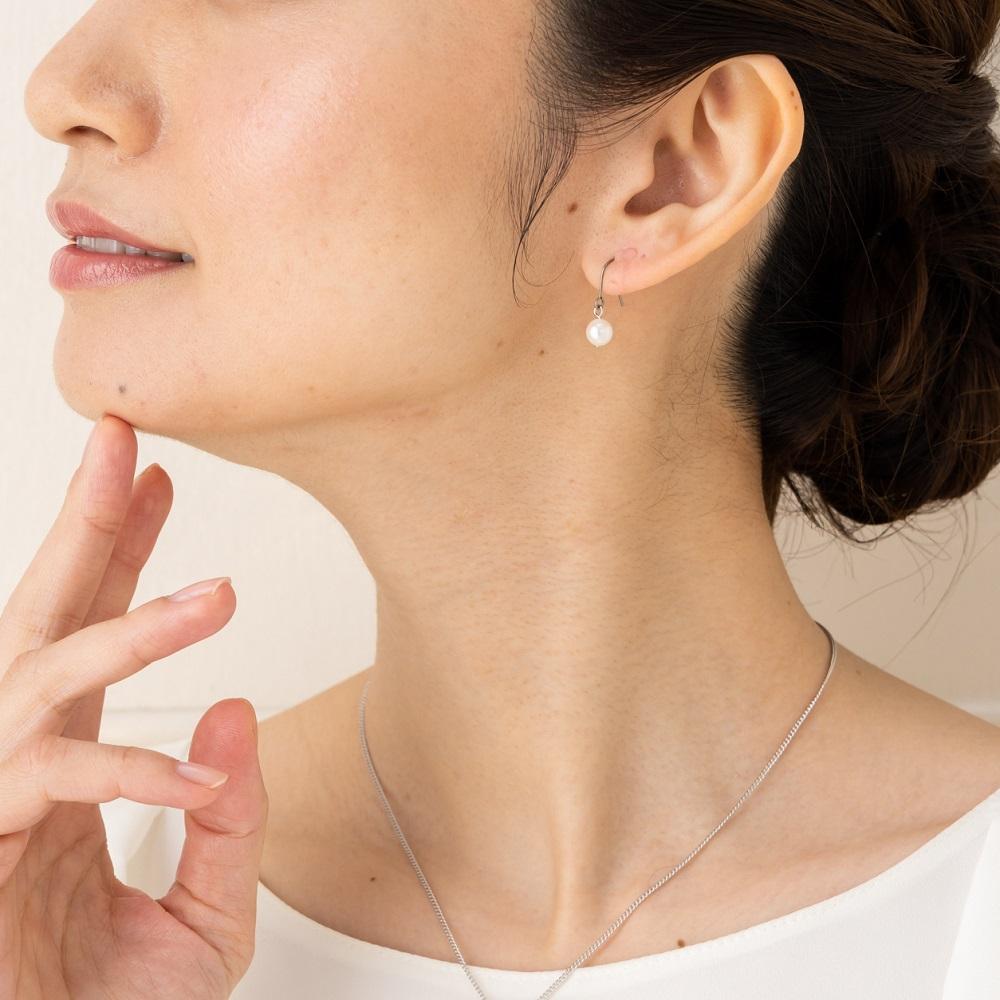 あこや本真珠チタンピアス（濱ノ雫）両耳用 1個（1ペア）