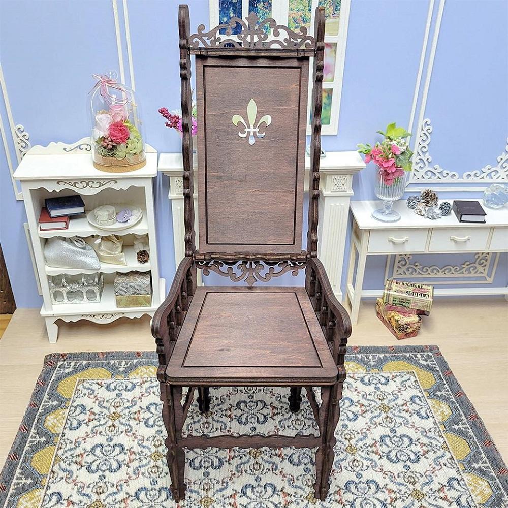 50cm～60cmドール 用ハイバックチェア（茶）