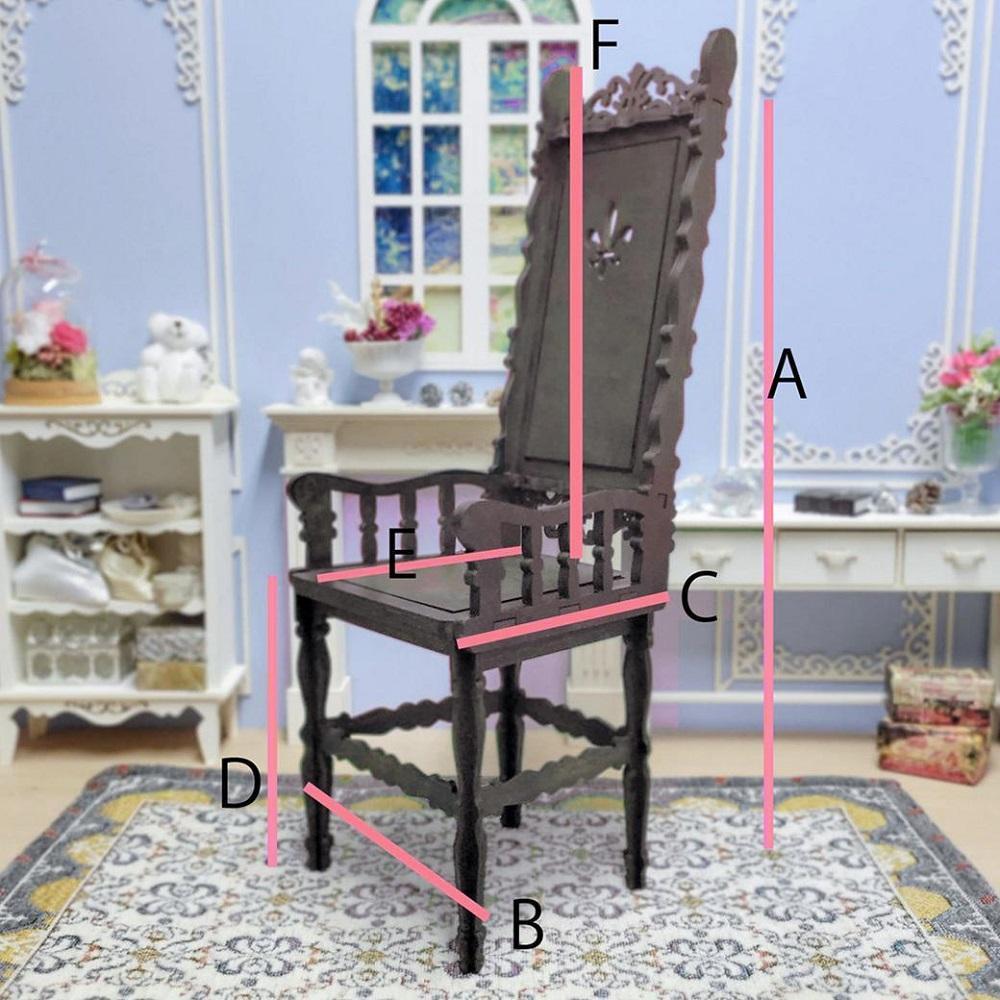 50cm～60cmドール 用ハイバックチェア（黒）