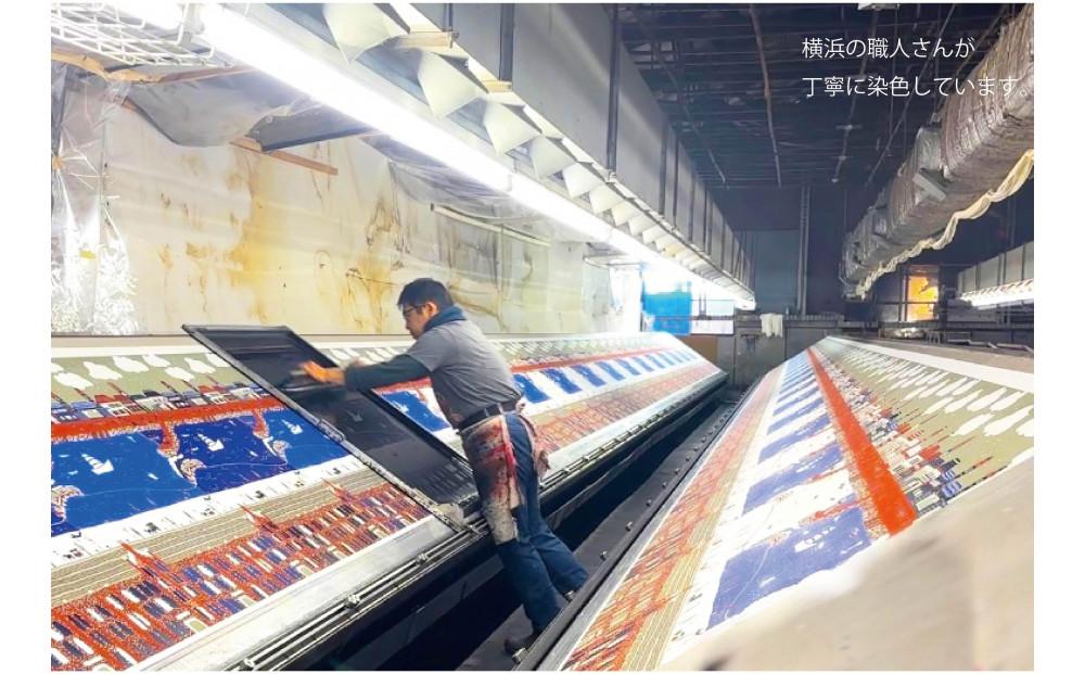 【横浜柄】横浜捺染で染色したスカーフ