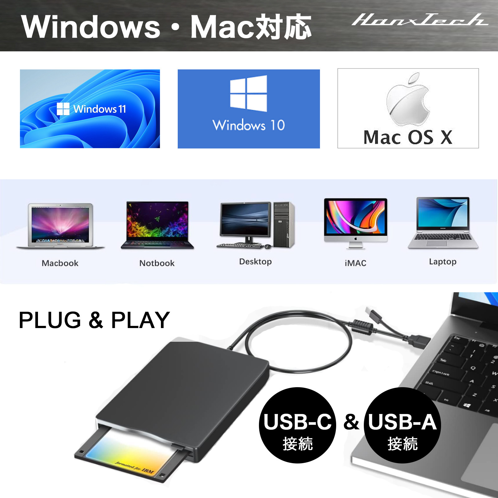 外付けフロッピーディスクドライブ HT-FD31BY