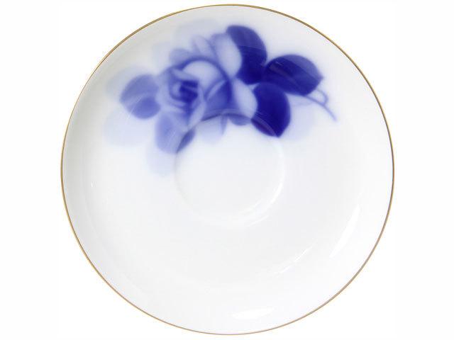 モーニング碗皿ペアセット（ブルーローズ）〈大倉陶園〉