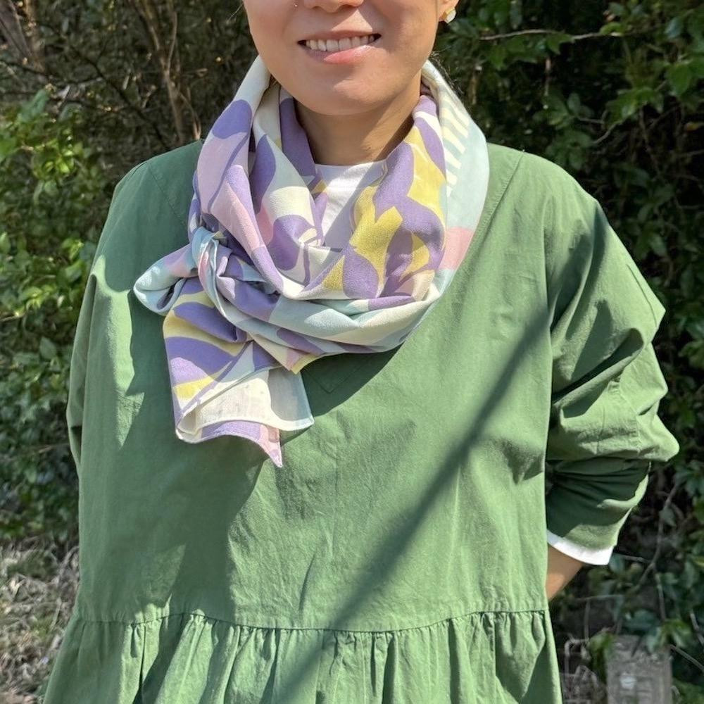 スカーフ「テンキ」うららか（コットンシフォン100％） 1枚