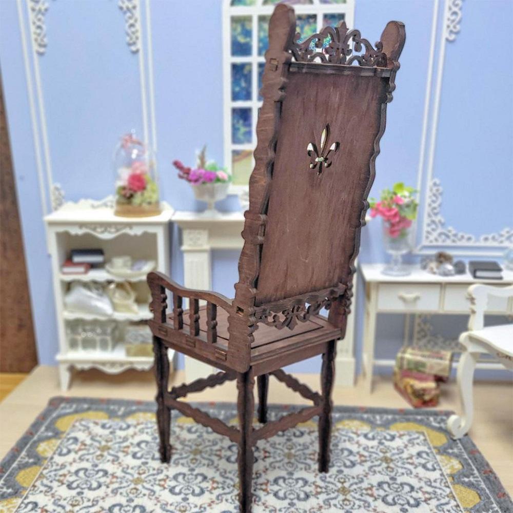 50cm～60cmドール 用ハイバックチェア（茶）