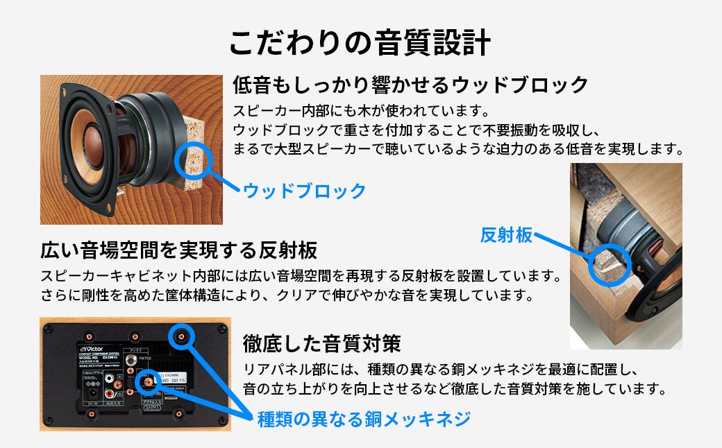 Victor コンパクトコンポーネントシステム EX‐DM10 |  ウッドコーン コンパクトコンポ ハイレゾ Bluetooth USB再生録音 ラジオ ミニコンポ 人気 おすすめ 神奈川県 横浜市