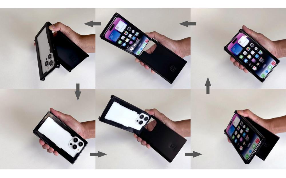 Trick Cover for iPhone15Pro アルミ【白黒】