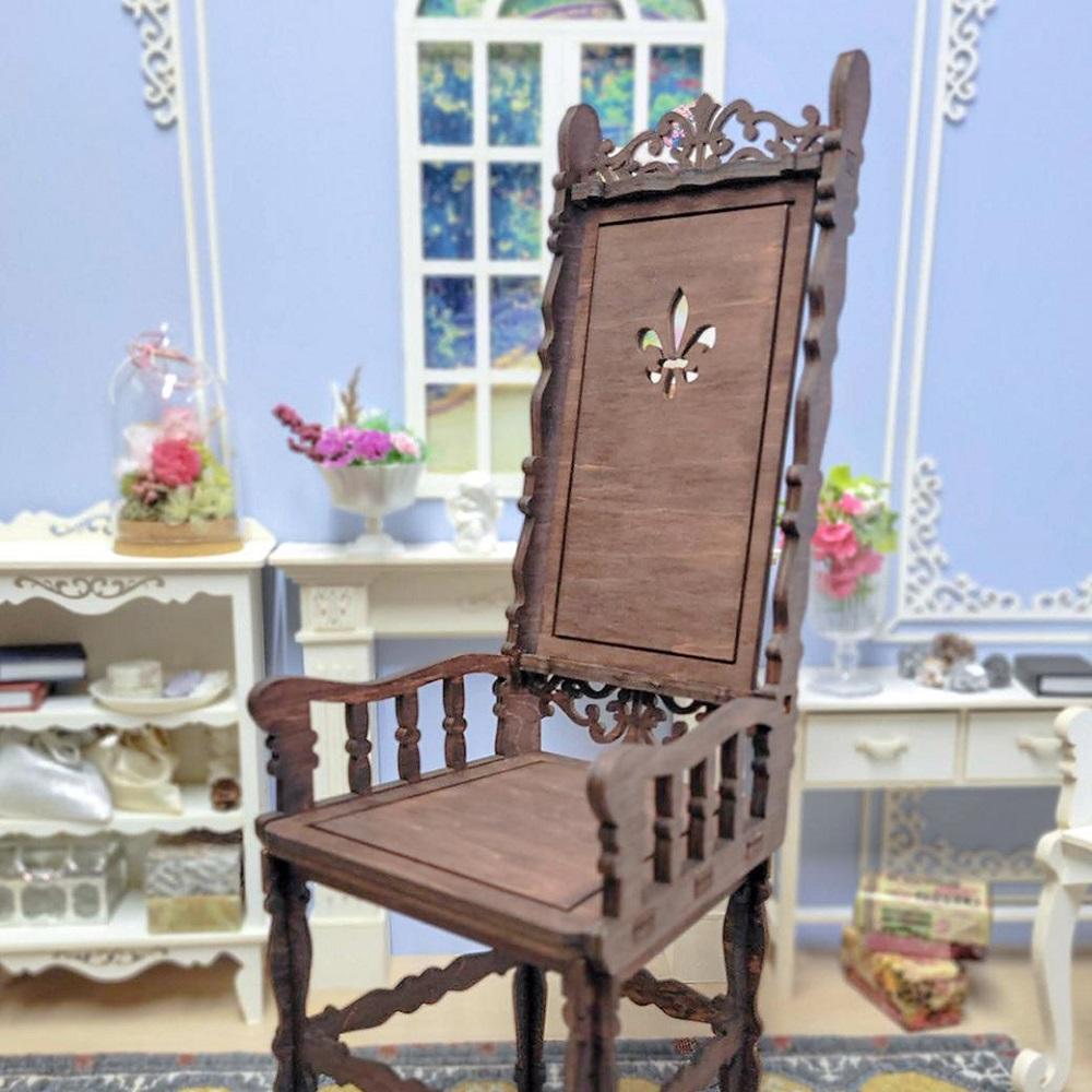 50cm～60cmドール 用ハイバックチェア（茶）