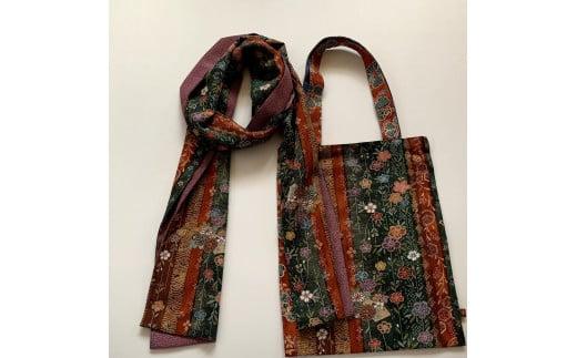 思い出の着物をストールとA4トートバッグにリメイク〈紬屋瑠璃猫〉