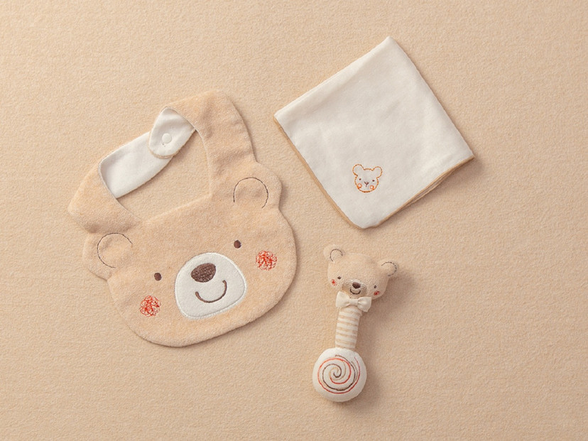 スタイ＆にぎにぎ＆ハンカチセット（くま）TAK108