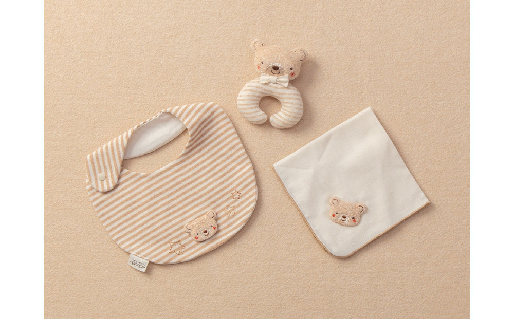 スタイ＆にぎにぎ＆ハンカチ（くま）TAK097