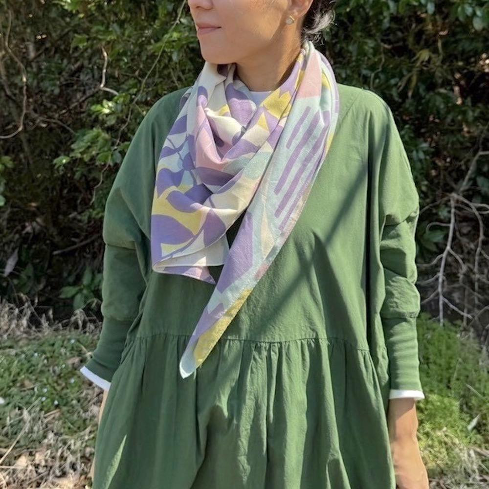 スカーフ「テンキ」うららか（コットンシフォン100％） 1枚