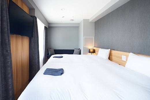 「ホテル縁道」デラックスツイン”TSUTSUJI” 宿泊優待券（1泊食事なし）1組2名様