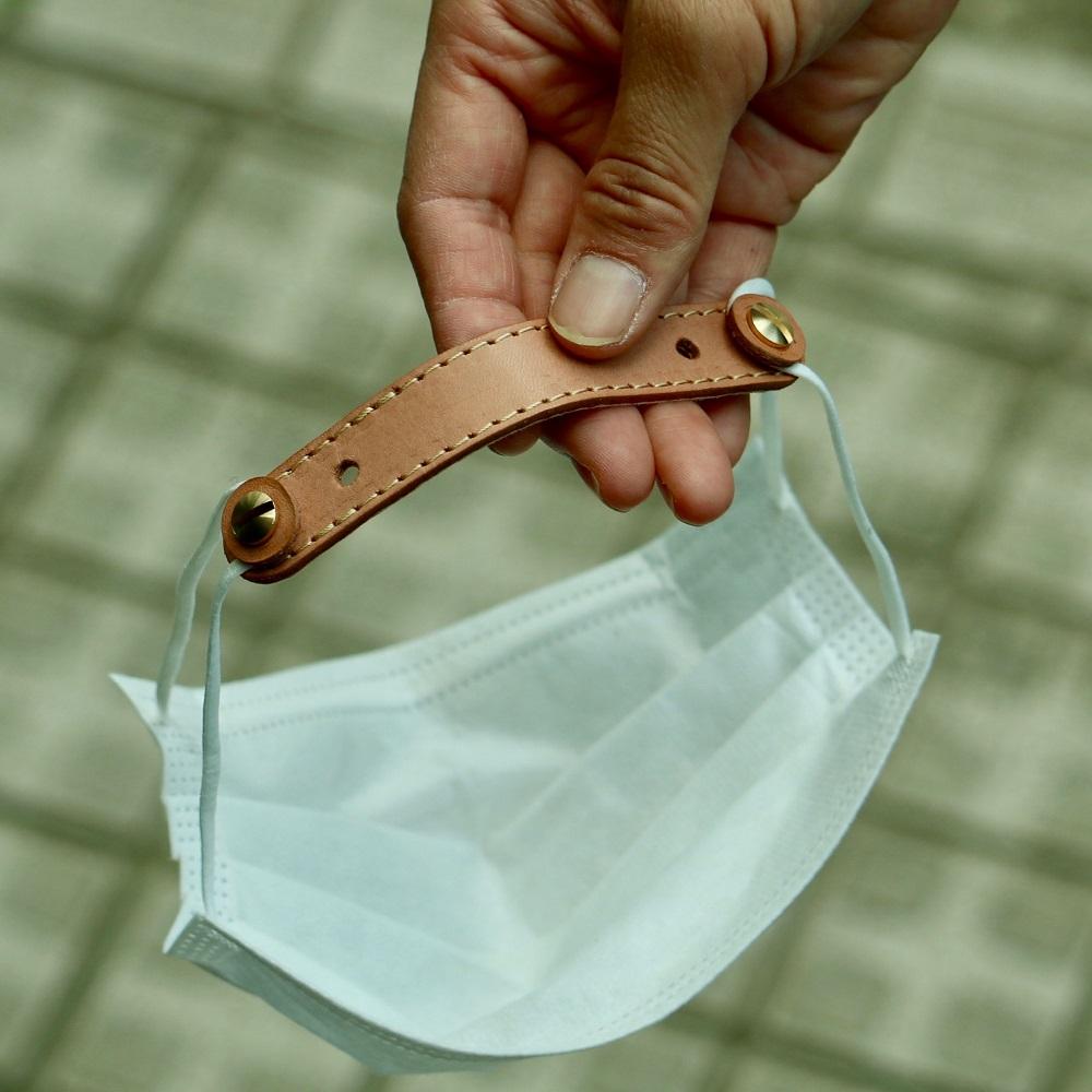 SKLO 首かけタッチペンホルダー+レザーマスクバンド　Shortタイプ【Camel】