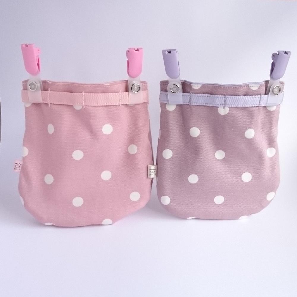 フタなし 移動ポケット 普通サイズ 水玉 ２個