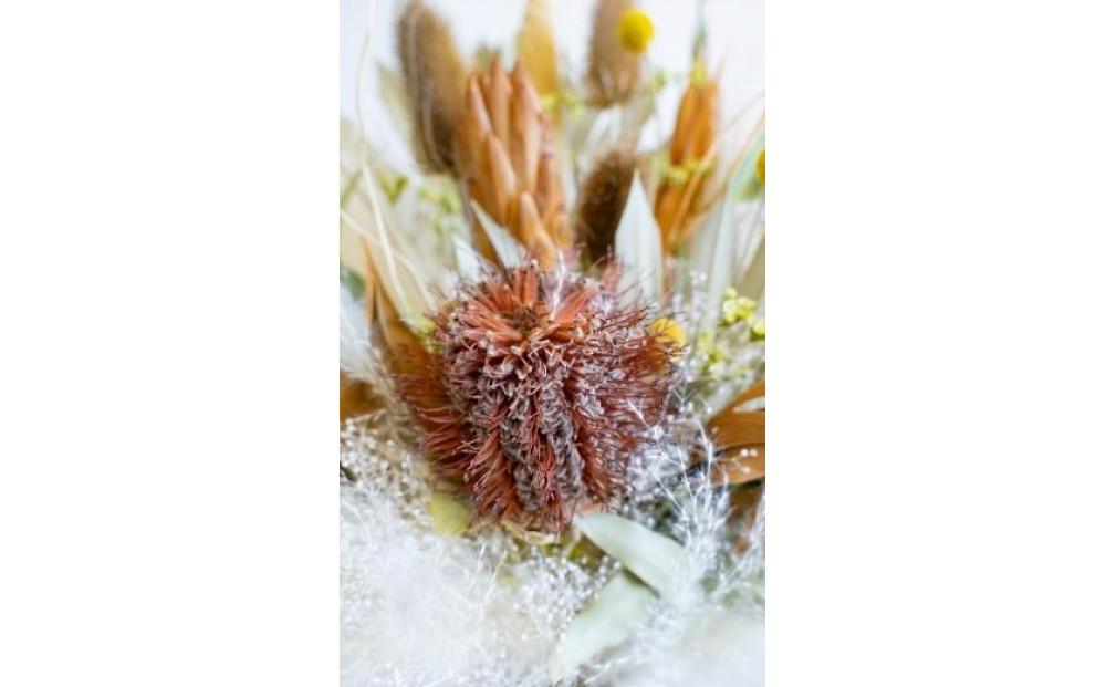 【花瓶アレンジ】ドライフラワーブーケ イエロー Large