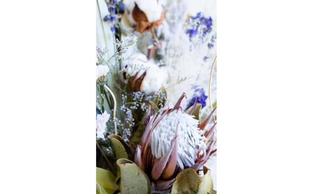 【花瓶アレンジ】ドライフラワーブーケ ブルー Large