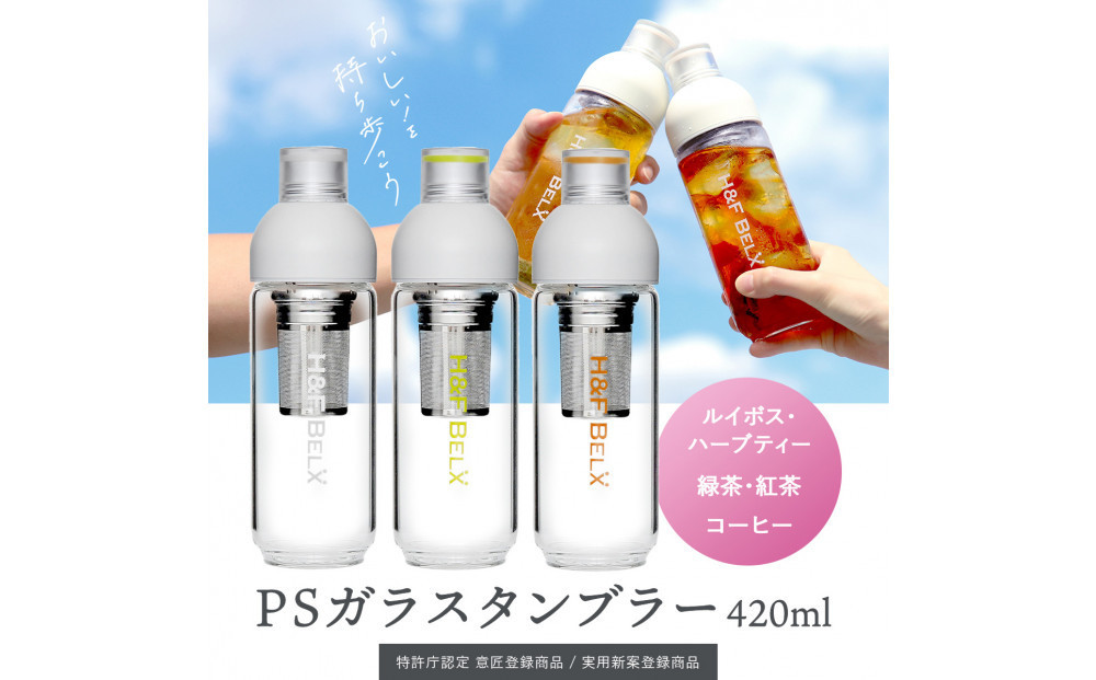 【ゴールデンキウイ】デザインと使いやすさにこだわった PSガラスタンブラー 420ml