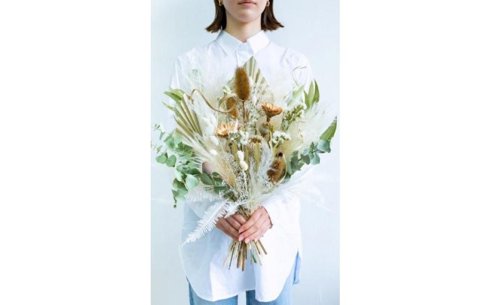 【花瓶アレンジ】ドライフラワーブーケ グリーン Large