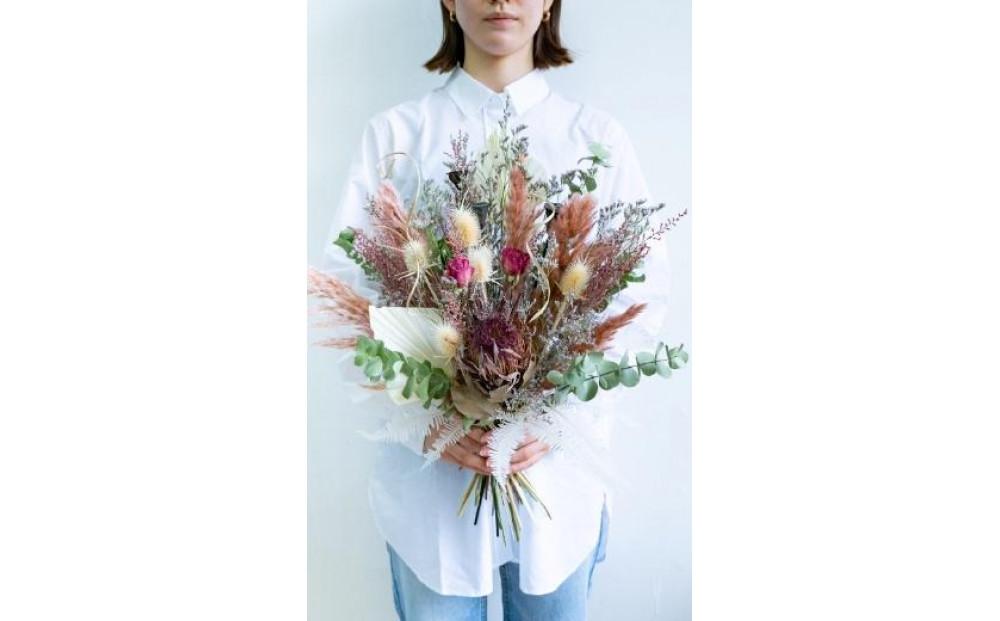 【花瓶アレンジ】ドライフラワーブーケ ピンク Large