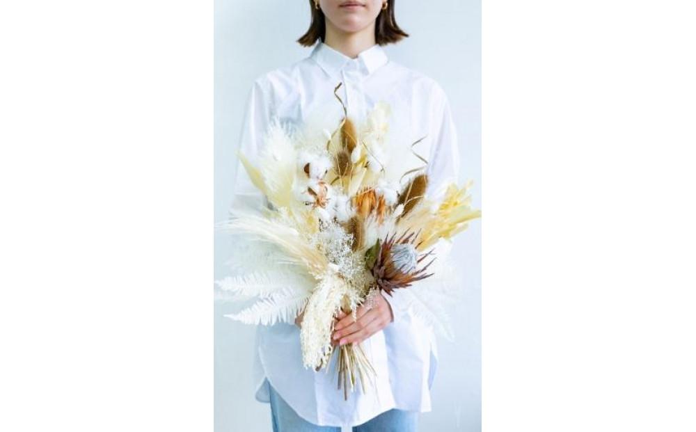 【花瓶アレンジ】ドライフラワーブーケ ベージュ Large