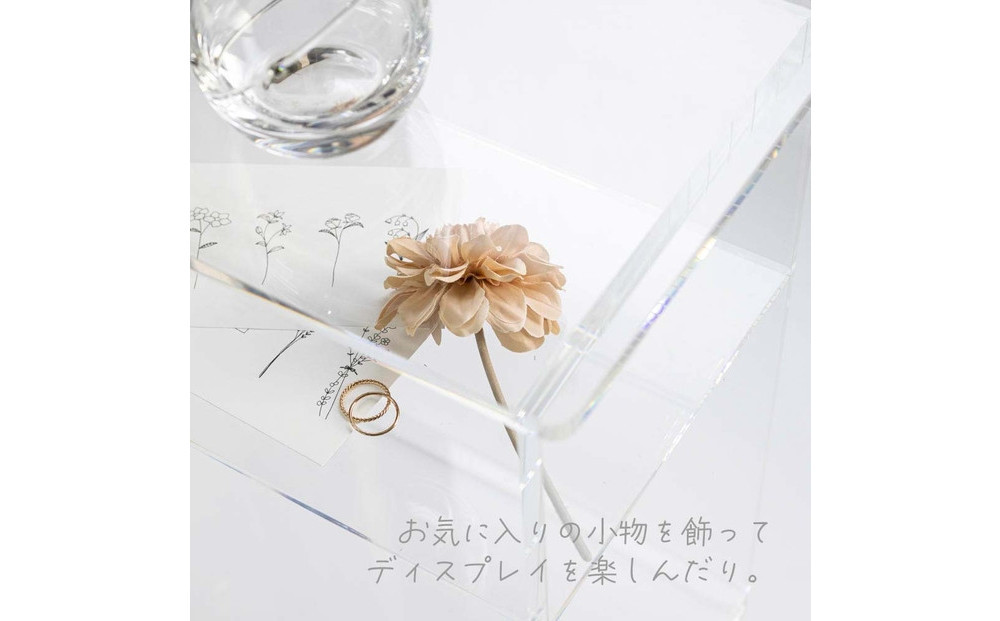棚付きアクリルサイドテーブル　1台　川崎市自社工場一貫生産品
