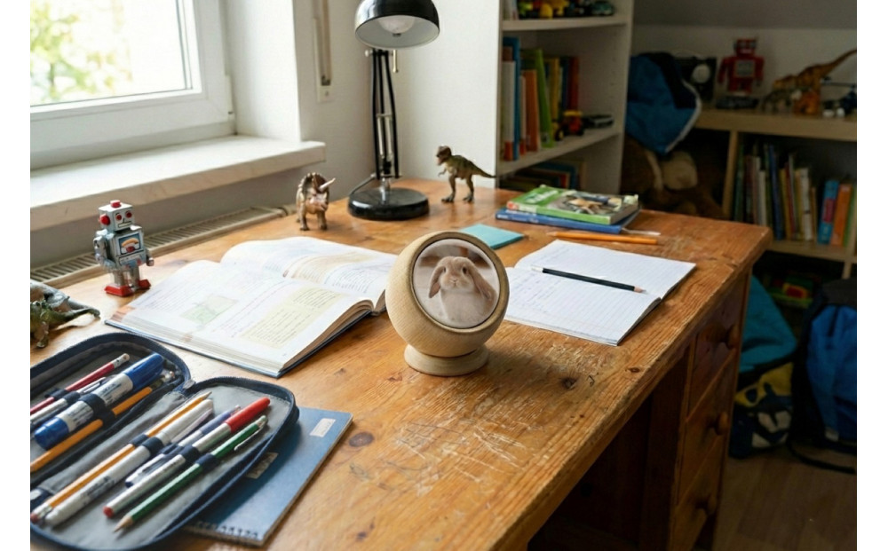 手元供養にも使える写真陶板付き宝物入れ「たまてまり」