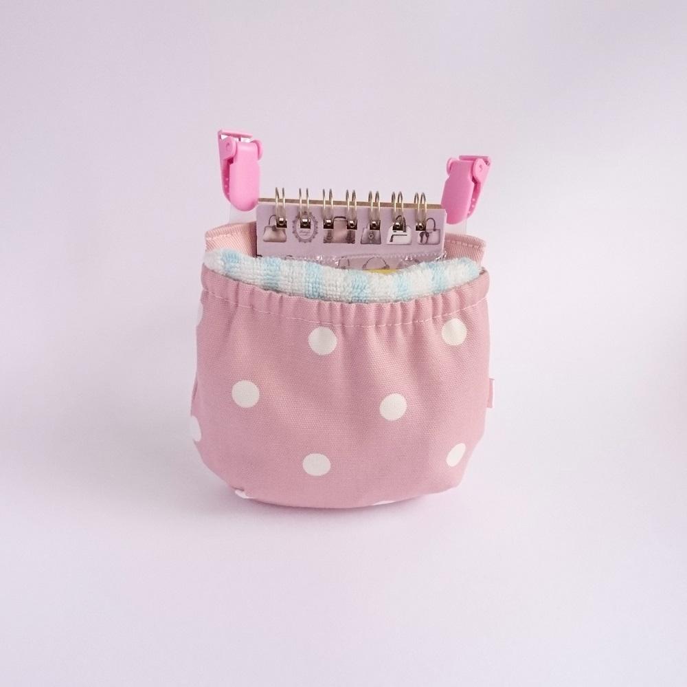 フタなし 移動ポケット 小さめサイズ 水玉２個