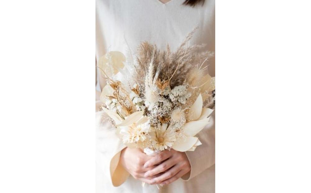 【スワッグ】ドライフラワーブーケ ベージュ