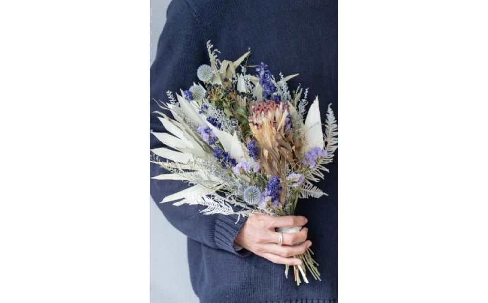 【スワッグ】ドライフラワーブーケ ブルー