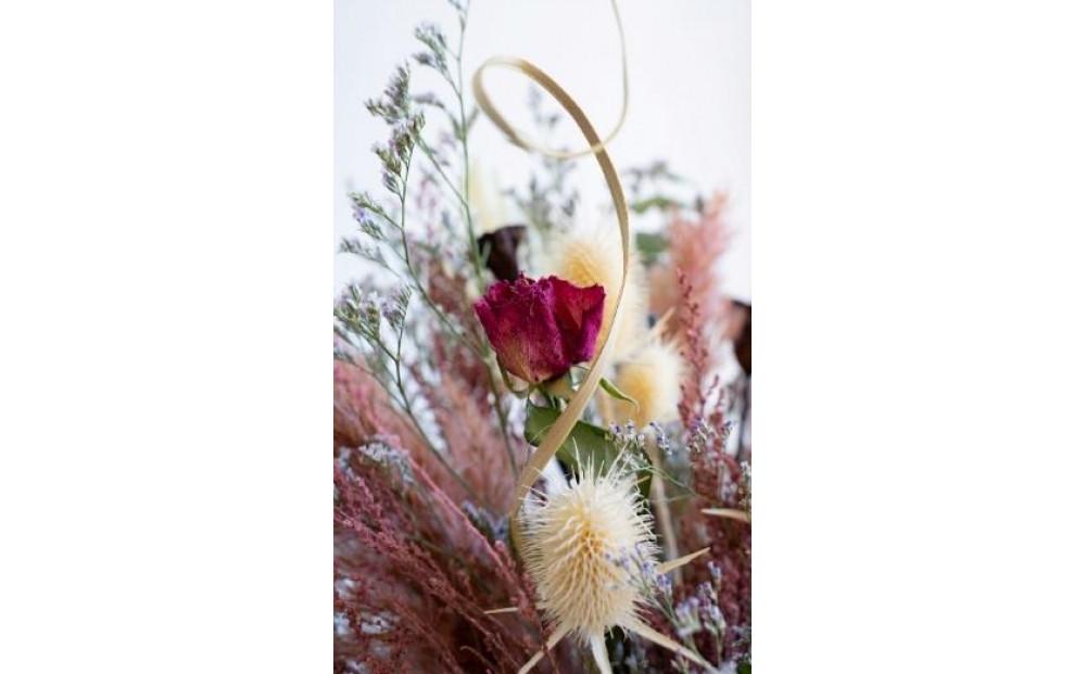 【花瓶アレンジ】ドライフラワーブーケ ピンク Large