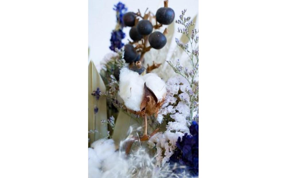 【花瓶アレンジ】ドライフラワーブーケ ブルー Large