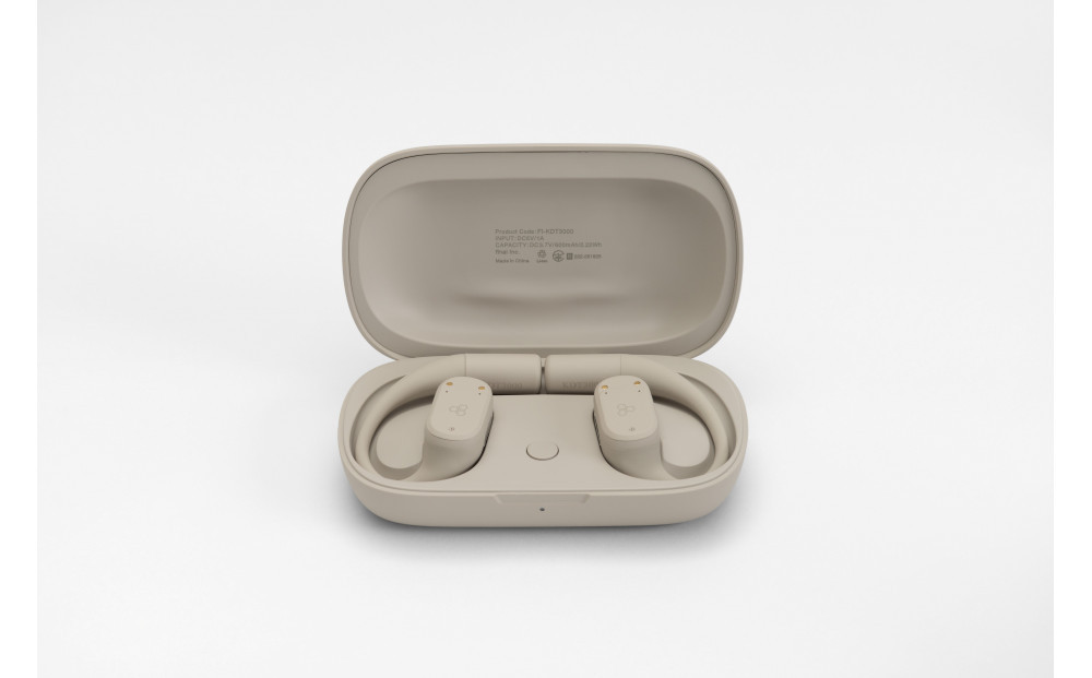 オープン型イヤホンfinal KDT3000 BEIGE ながら聴き/耳を塞がない/マイク左右付け替え可/自分の声だけがクリアに届く