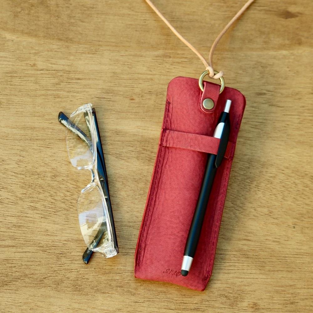 SKLO 首かけメガネケース(S)【Red】