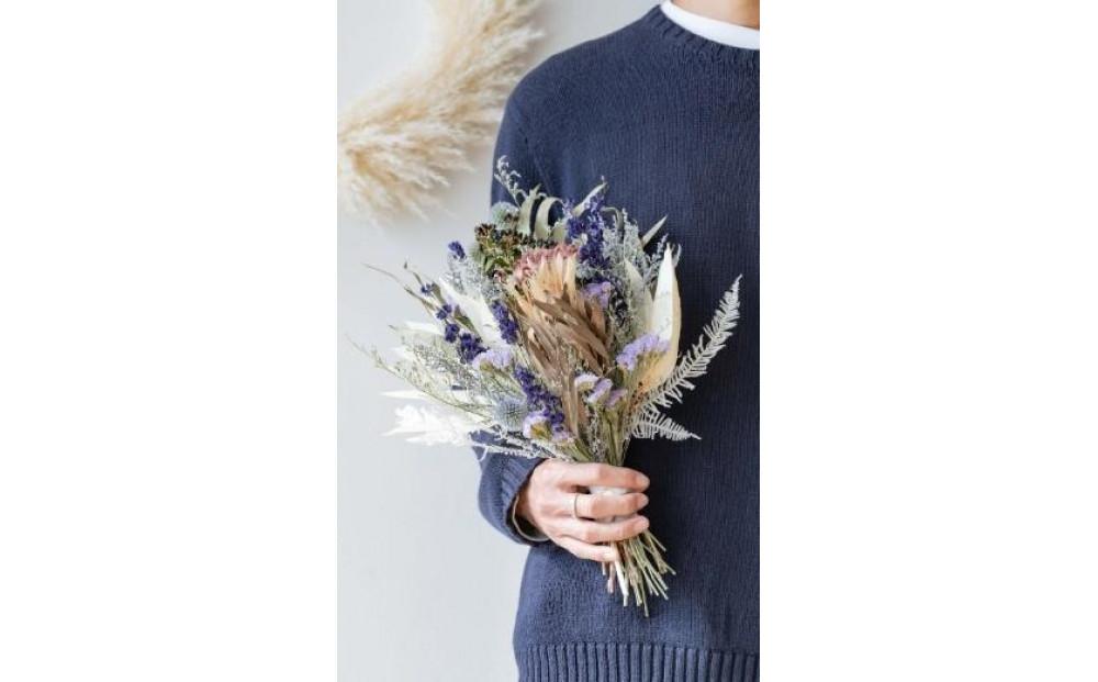 ドライフラワーブーケ ブルー