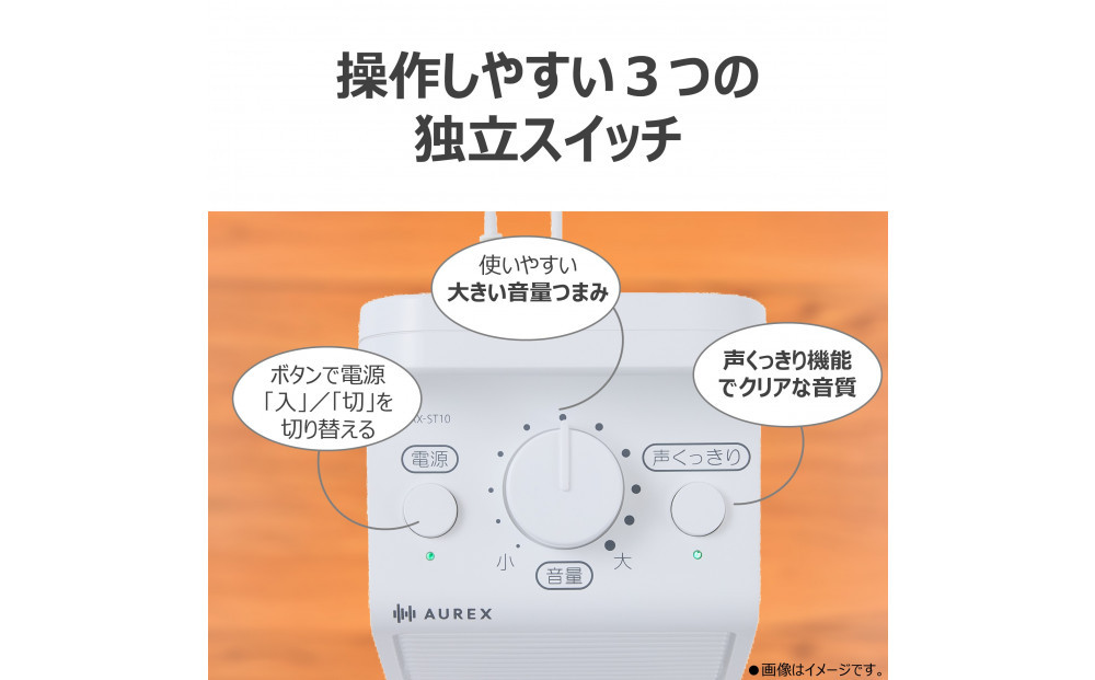 AUREX テレビ用スピーカー（有線）「声くっきり」機能搭載 AX-ST10(W)