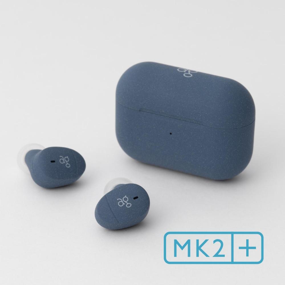 完全ワイヤレスイヤホン ag COTSUBU MK2+ NAVY 小さい/軽い/ オートペアリング/ 片耳モード/マイク/通話/IPX4