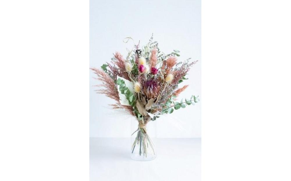 【花瓶アレンジ】ドライフラワーブーケ ピンク Large