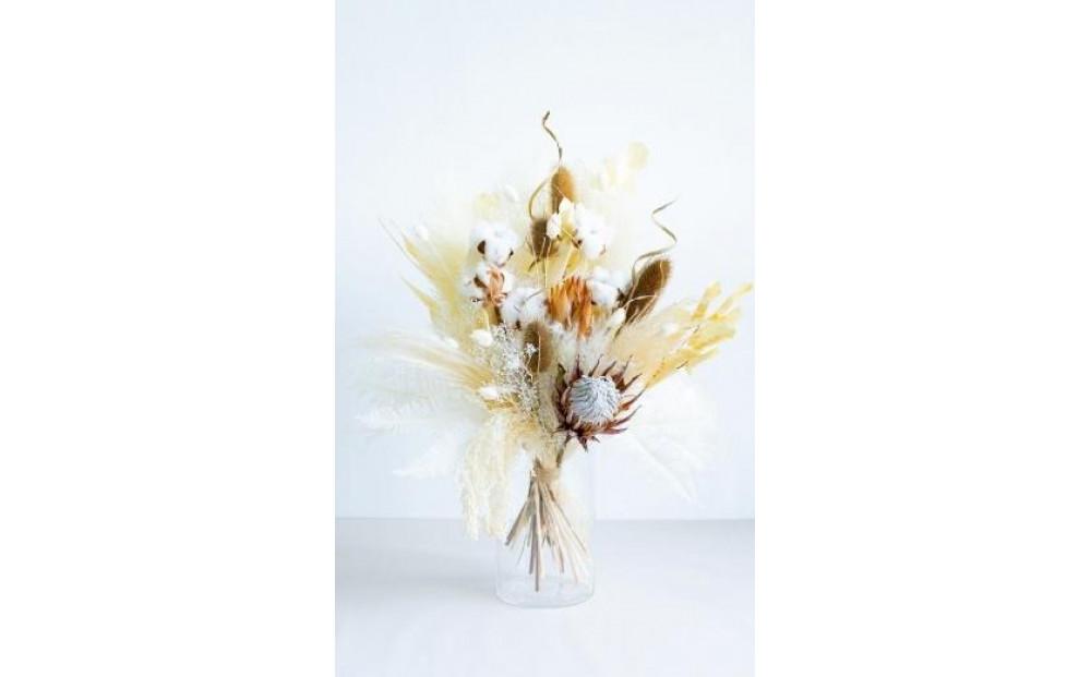 【花瓶アレンジ】ドライフラワーブーケ ベージュ Large