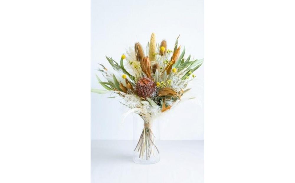 【花瓶アレンジ】ドライフラワーブーケ イエロー Large
