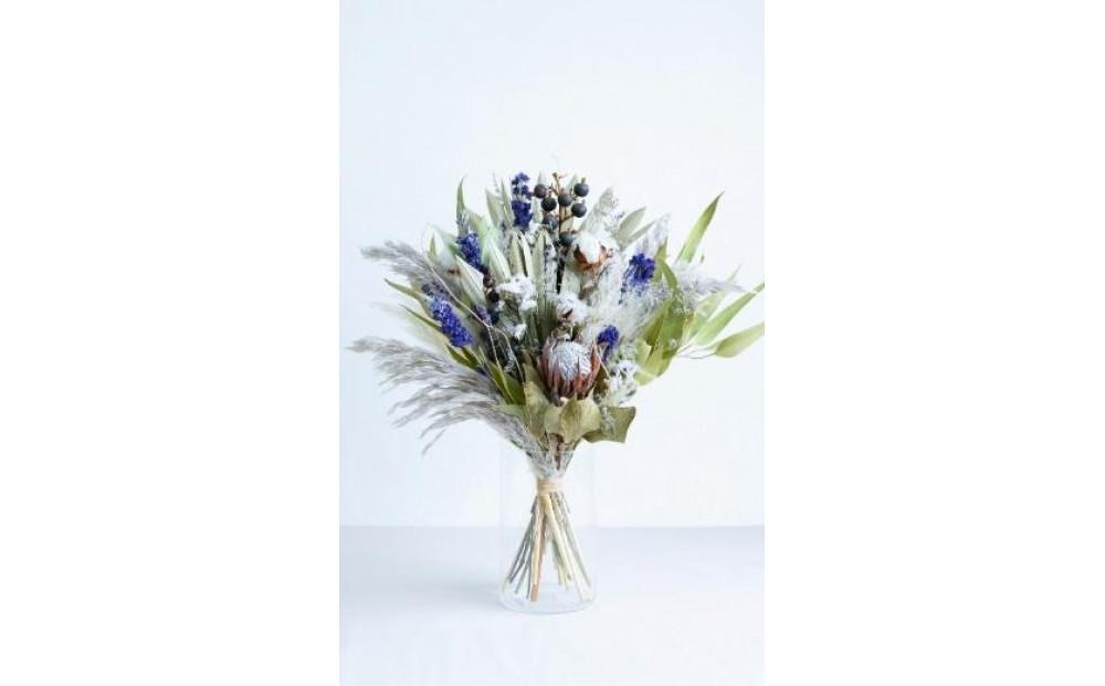 【花瓶アレンジ】ドライフラワーブーケ ブルー Large