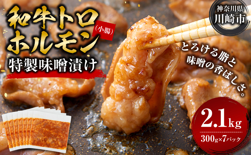 ＜訳アリ＞和牛トロホルモン　特製味噌漬け　2.1kg(300g×7）【順次発送】 【順次発送】原則1か月以内に発送 2.1kg ( 300g × 7パック ）