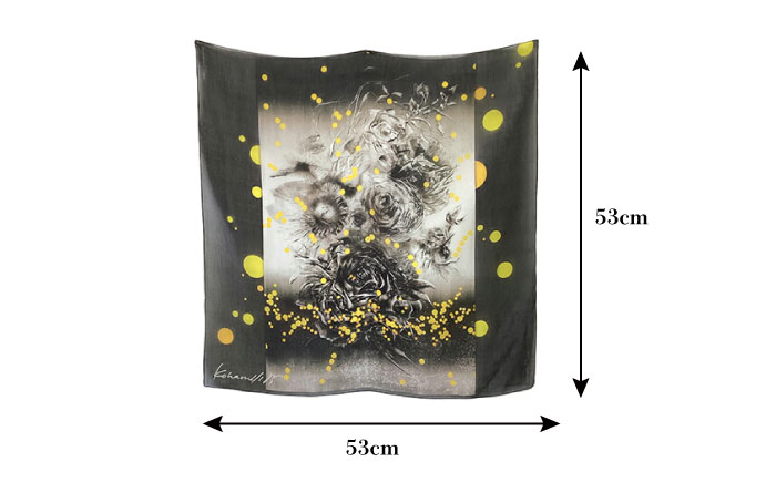 「再生の薔薇」ストール 約107cm×約107cm【有限会社カヤマ】 [AKAR009]