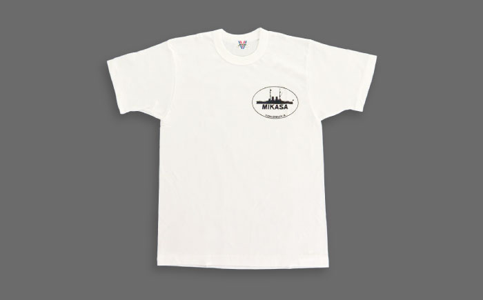 三笠帽子（M、紺）・Tシャツ（S～LL、白）セット 記念艦三笠【公益財団法人 三笠保存会】 [AKBC001] Ｔシャツ白S