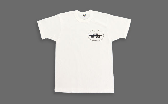 三笠帽子（L、紺）・Tシャツ（S～LL、白）セット 記念艦三笠【公益財団法人 三笠保存会】 [AKBC002] Ｔシャツ白S