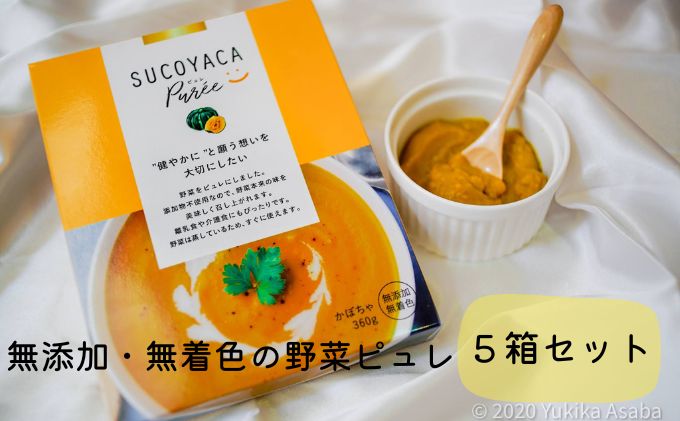 SUCOYACA Puree カボチャ 1箱360グラム（180グラム×2パック）の5箱セット【一般社団法人KAKEHASHI】 [AKBI003]