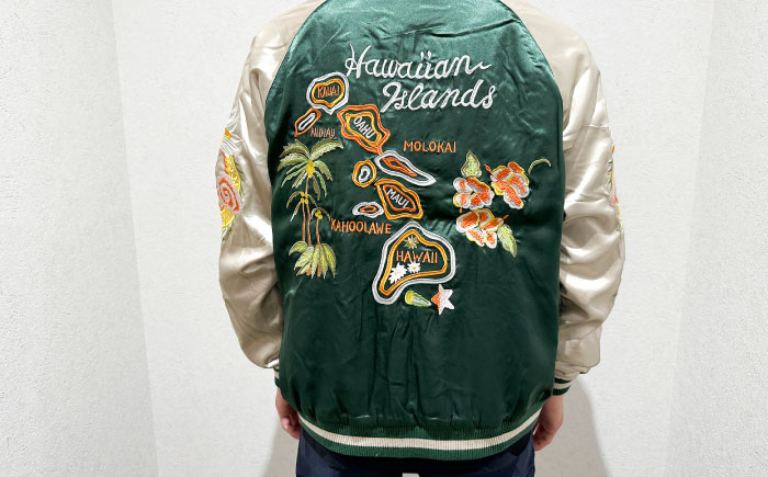 ハワイ柄刺繍リバーシブルスカジャン　サイズはS・M・L・XL・XXL【有限会社 エムシーハウス】 [AKAP006] Sサイズ