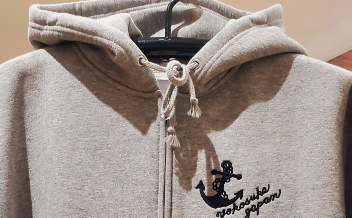 【Sサイズ】黒船サスケハナ号刺繍ジップアップパーカー【有限会社エムシーハウス】 [AKAP020-1] Sサイズ