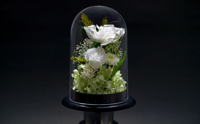 プリザーブド墓花(ぼか) ホワイト3輪1対【プリフラ・sayumi】 [AKDG001]