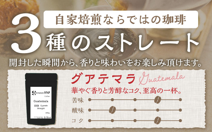 【贈答用】自家焙煎レギュラー珈琲 200g×３種セット コーヒー 焙煎【スペース・ほっと】 [AKFD001]